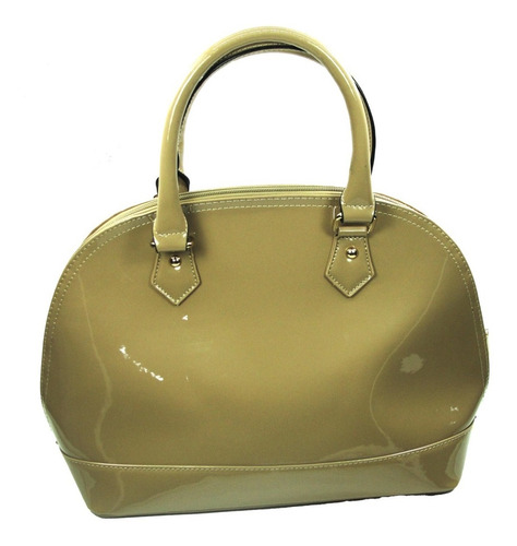 Imagen 1 de 2 de Bolsa Para Mujer Cartera Beige Bag Charol