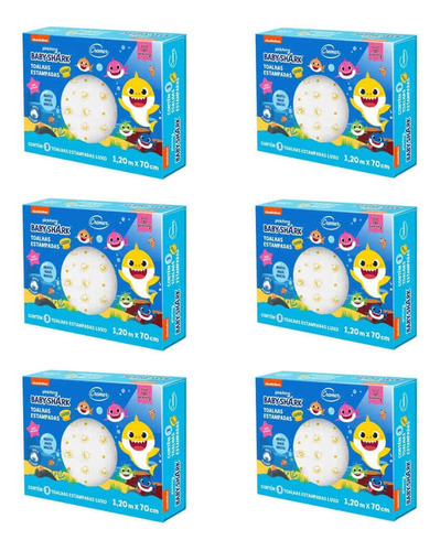 Imagem 1 de 1 de Cremer Baby Shark Toalha Estampada C/3 (kit C/06)