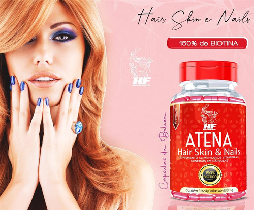 Imagem 4 de 6 de 2x Atena Tratamento P/ Fortalecer Unhas E Cabelo Quebradiço