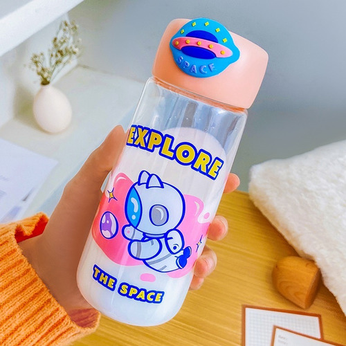 Termo Botella Agua Infantil Niños Plastico Libre Bpa 400ml Color Rosa