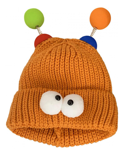 Divertido Gorro De Punto Little Monster Con Ojos De Dibujos