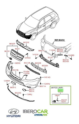 Imagen 4 de 6 de Neblinero Izquierdo Hyundai Santa Fe 2.2 Tci 2006-2010
