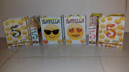 Imagen 10 de 10 de 1.bolsitas De Papel De 180 Gramos Personalizado De Emoji