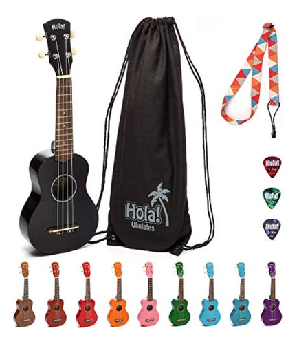 Hola! Music Hm-21bk Paquete De Ukelele Soprano Con Bolsa De