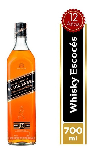 Whisky Black Label 700ml 12años - mL a $259