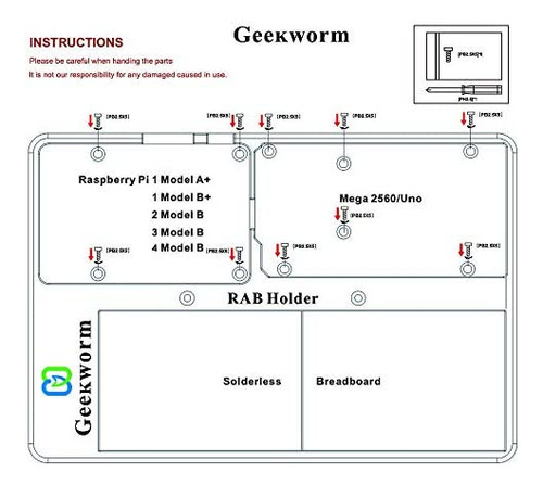 Plataforma De Soporte Geekworm Raspberry Pi Rab Plataforma D