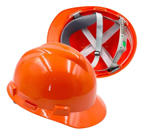 Capacete Msa Aba Frontal Suspensao Com Jugular Laranja Ca498