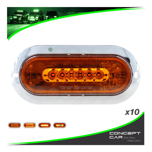 10 Plafon 6 Led Gel Ovalado Galactic 4 Funcion Universal 12-