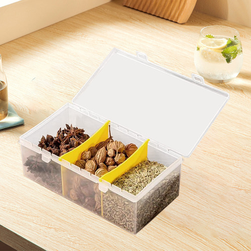 Caja De Almacenamiento S Kitchen Spice De Tres Celdas Sichua