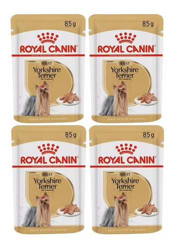 Kit 4 Unidades Ração Sachê Yorkshire Adult 85g Royal Canin