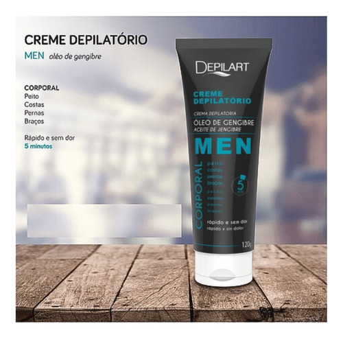 Creme Depilatório Corporal Men 120g Óleo Gengibre Depilart