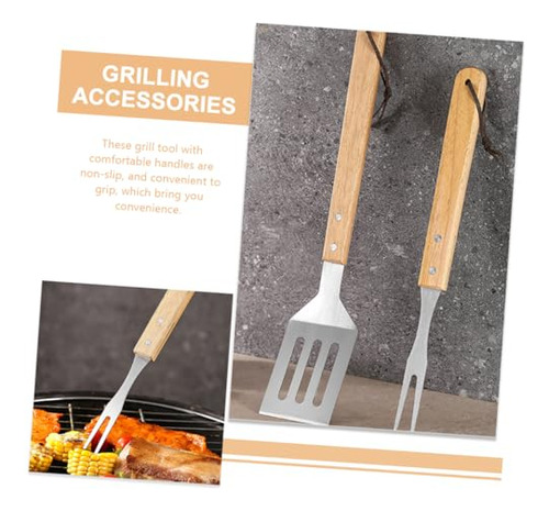 1 Jgo Cubiertos Para Parrilla Utensilios De Barbacoa Kit Por