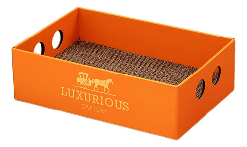 Caja Rascadora De Cartón Para Gatos Con Almohadilla Para