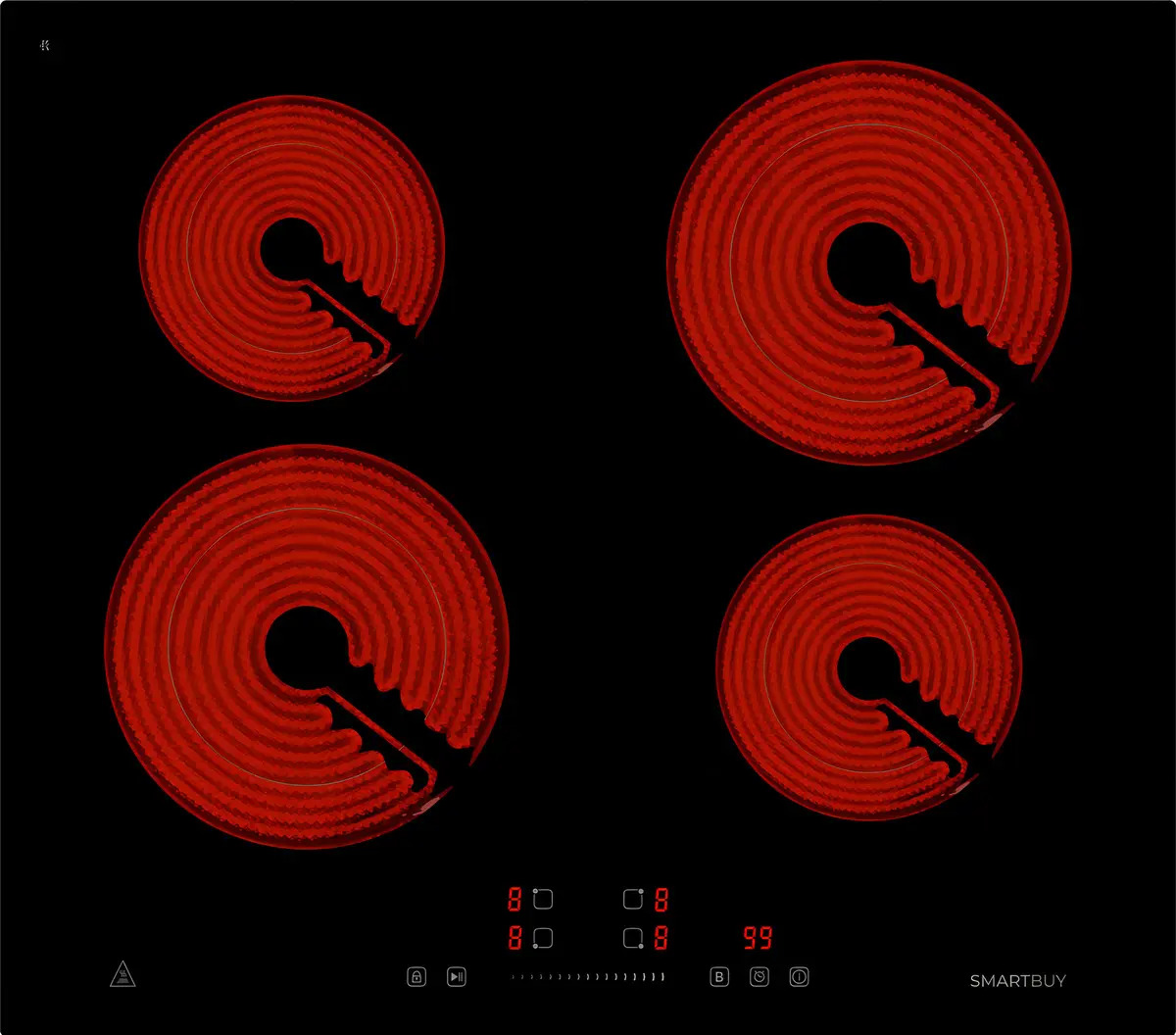 Anafe Eléctrico Empotrable Smartbuy 4h De Inducción Negro