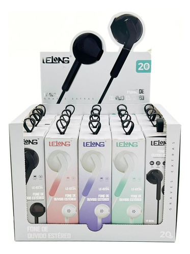 Kit 20 Peça Fone De Ouvido Stereo Lelong Sport Com Microfone