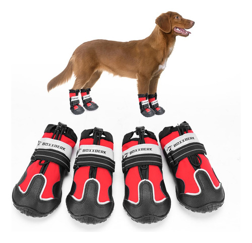 Boxxberk Zapatos Para Perros Grandes, Botas De Nieve Imperme