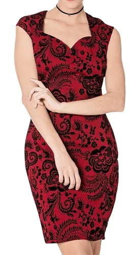Vestido rojo con negro sale