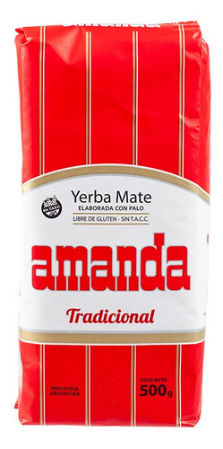 Yerba Mate Amanda Tradicional 500g Pack De 4