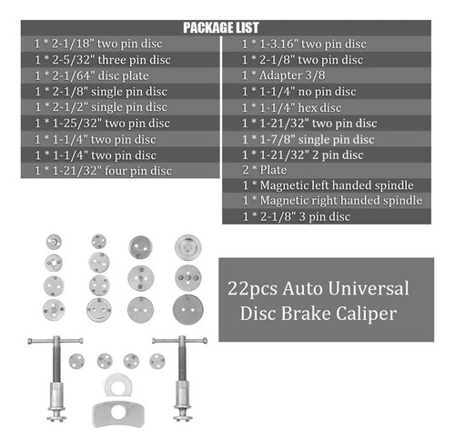Juego 22 Opresor Pistón Frenos Cambiar Balatas Auto Universa