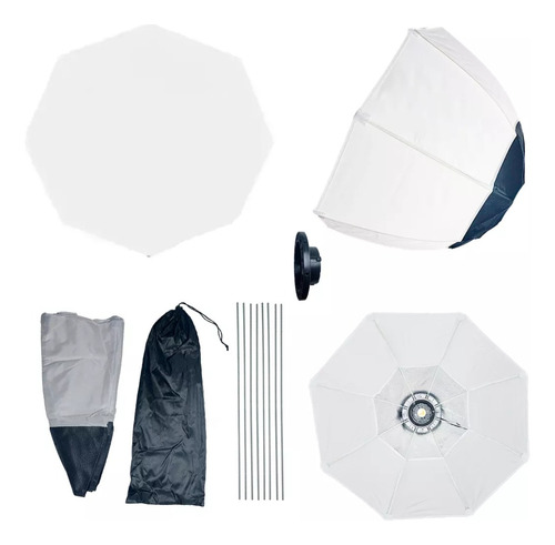 Kit De Iluminación Para Estudio Fotografía Con Softbox 220v Negro Blanca / Cálida Blanca Fría