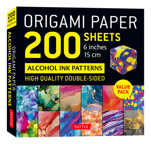 Origami Paper 200 Sheets Alcohol Ink Patterns 6 (15 Cm), De Tuttle Studio. Editorial Tuttle Publishing En Inglés
