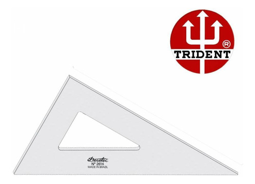 Esquadro De Acrílico Trident 16cm - Sem Escala - Ref.2616
