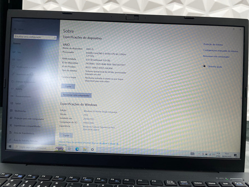 Notebook Sony Vaio Fe15 Core I3 8a 12gb Ram 2 Ssd(500gb+1tb) Preto (Usado)