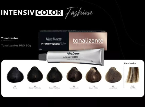 3 Tonalizantes Vita Derm + 3 Ox 6 Volumes 90ml Tom 8.0 LOURO CLARO
