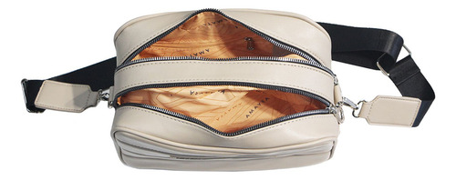Bandolera Amayra Simil Cuero Dos Divisiones Amplia Color Camel 67.c2625.3