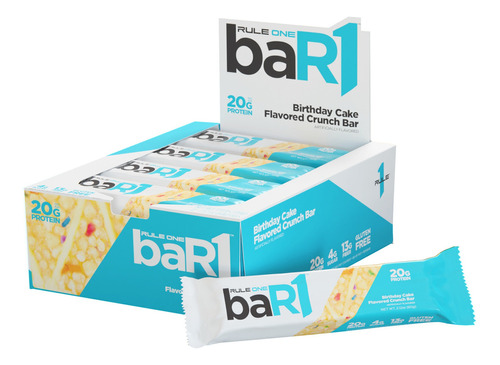 Rule One Bar1 12 Barras Proteina Crujientes Vitaminas Sabor Birthday Cake