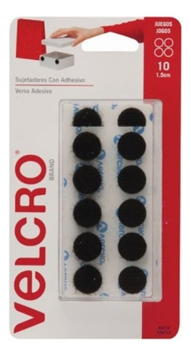 Circulos De Velcro Sujetador Negro Adhesivos Resistentes 10