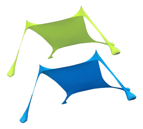 Carpa De Playa De 2 Piezas Con Toldo Uv Y Parasol [u]