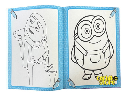 Pack 2 Libros Para Colorear Pintar Minions Con Juegos