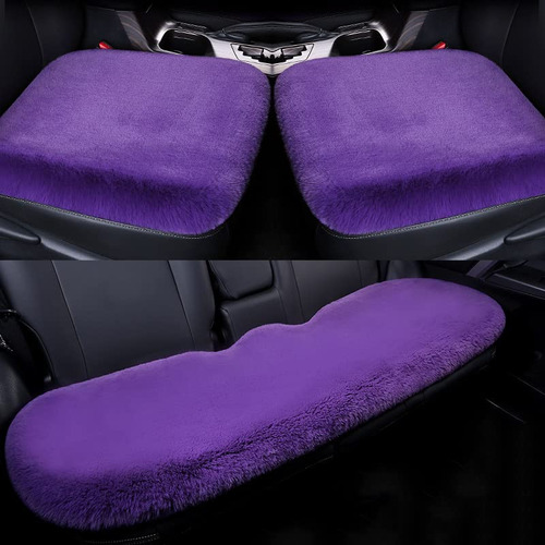 Spanice 3 Piezas/set Car Seat Covers Fluffy Wool Car Interi