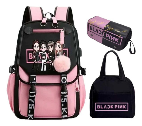 Juego De 3 Mochilas Coreanas For Jóvenes Kpop Blackpink Heih