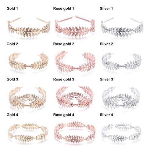 Diademas Con Forma De Corona De Pelo Para Novia, Hojas, Pein