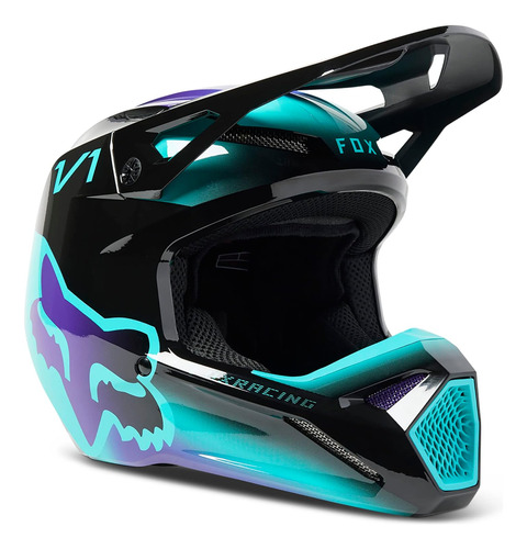 Casco Para Moto Fox Racing Youth V1 To Talla M Color Negro 1