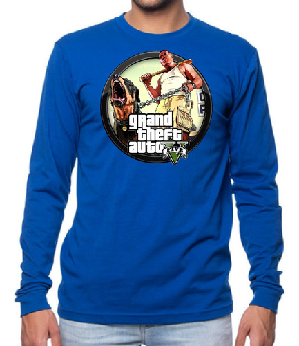 Polera Manga Larga Algodón Niños Gta V