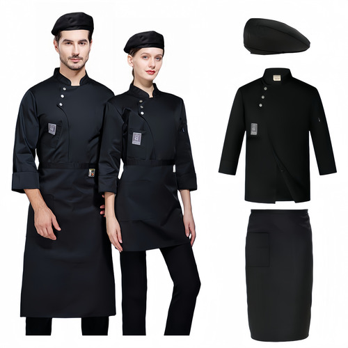 3pcs Paquete Filipina Chef Hombre Y Mandil Y Gorro De Cocina