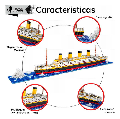 Modelo Titanic De Bloques Microset, Kit De Construcción