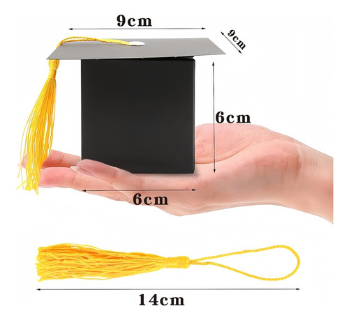 Caja De Regalo De Caramelos Con Forma De Gorro De Graduación