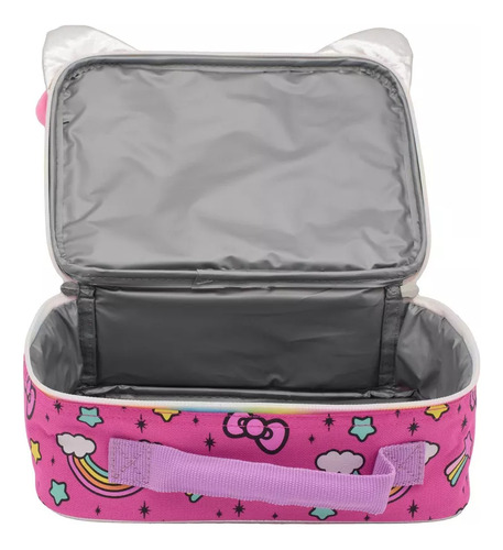 Hello Kitty Lonchera / Bolsa Para Almuerzo Insulada Rosa/plata Hello Kitty