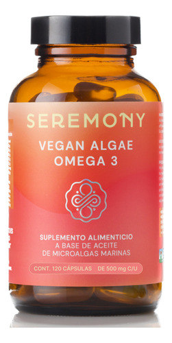 Seremony Vegan Algae Omega 3 - Dha & Epa 120 Cáps Sabor Sin Sabor