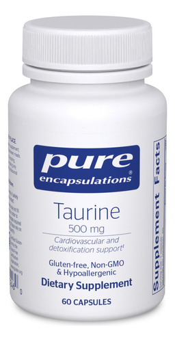 Aminoácidos Taurine 500 Mg 60 Cápsulas Pure