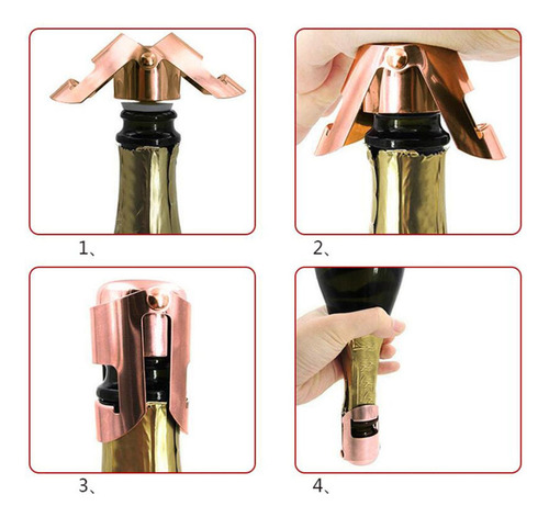 Tapón De Botella De Champán De Acero Inoxidable Oro