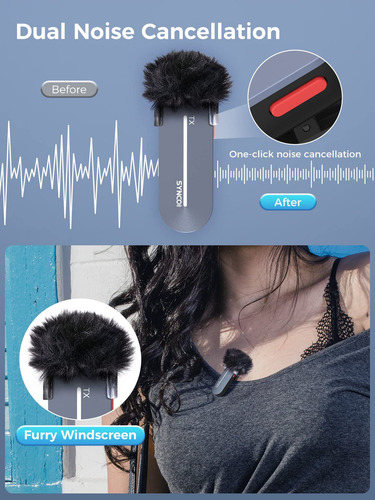 Microfone de lapela sem fio Synco P2l para iPhone