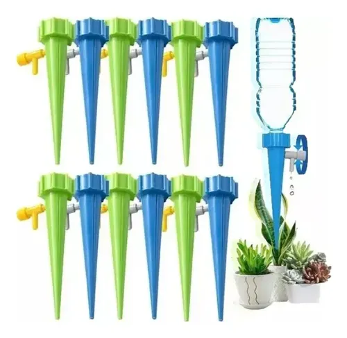 Kit 12 Pcs Gotejador Irrigador Acoplável Garrafa Pet Planta