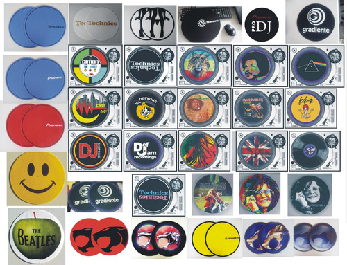 2 Feltros Durinhos Top P/toca Discos Djs Modelo Slipmat