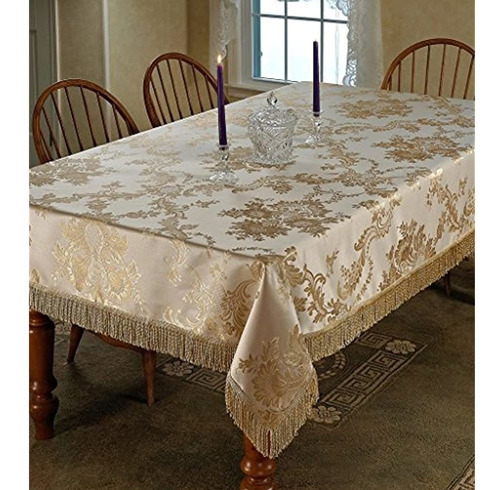 Violet Linen Majestic Damask Design Oblongrectangle Tableclo