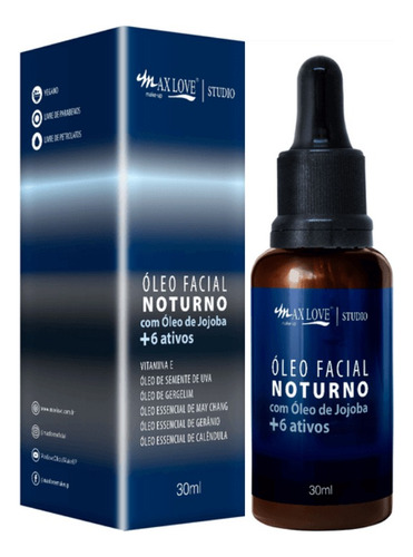 Aceite Facial Nocturno Reparador Con 7 Activos Max Love 30ml